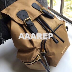 Replica Burberry The Rucksack backpack in light brown Technical Nylon 2