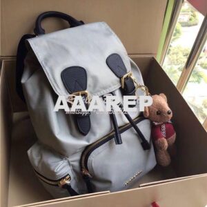 Replica Burberry The Rucksack backpack in light grey Technical Nylon a