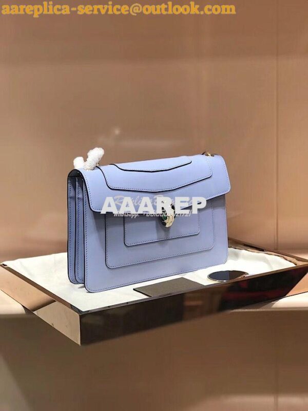 Replica Bvlgari Serpenti Forever Flap Cover Bag 284954 Baby Blue 6