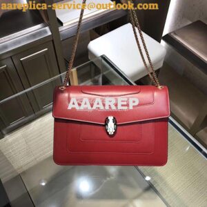 Replica Bvlgari Serpenti Forever Flap Cover Bag 284954 Claret Red 2