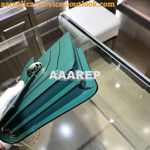 Replica Bvlgari Serpenti Forever Flap Cover Bag 284954 Green 7