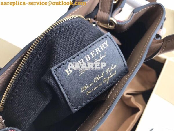 Replica Burberry The Small Banner in Leather and House Check Beige 6