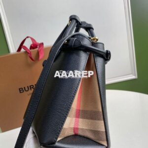 Replica Burberry The Small Banner in Leather and House Check Black 2