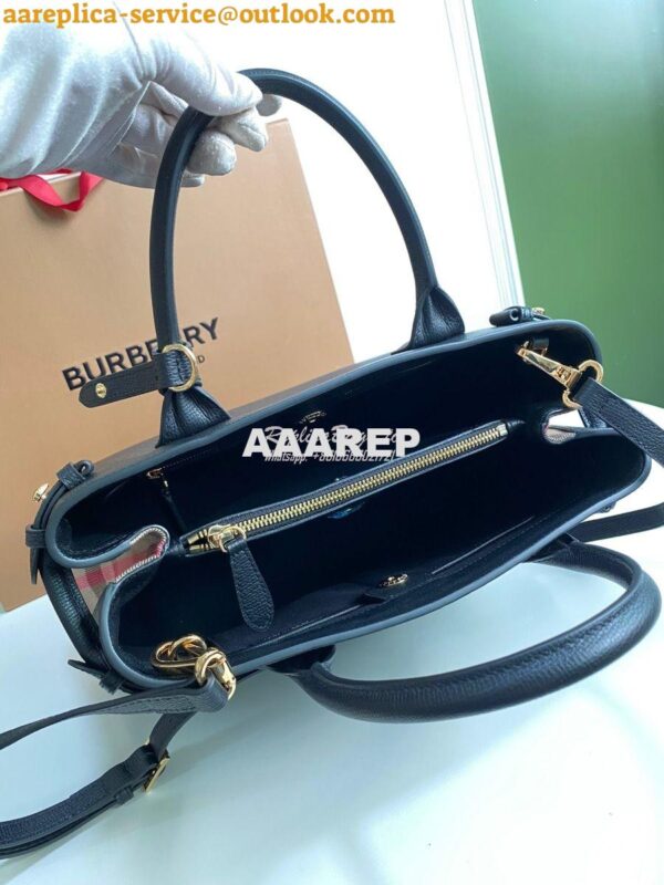 Replica Burberry The Small Banner in Leather and House Check Black 9