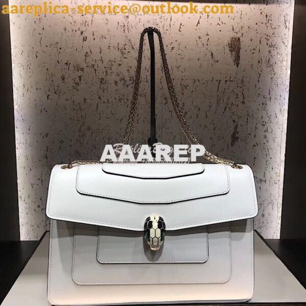 Replica Bvlgari Serpenti Forever Flap Cover Bag 284954 White 3