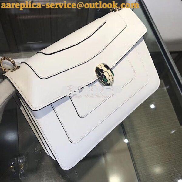 Replica Bvlgari Serpenti Forever Flap Cover Bag 284954 White 5