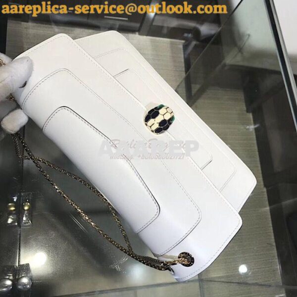 Replica Bvlgari Serpenti Forever Flap Cover Bag 284954 White 6