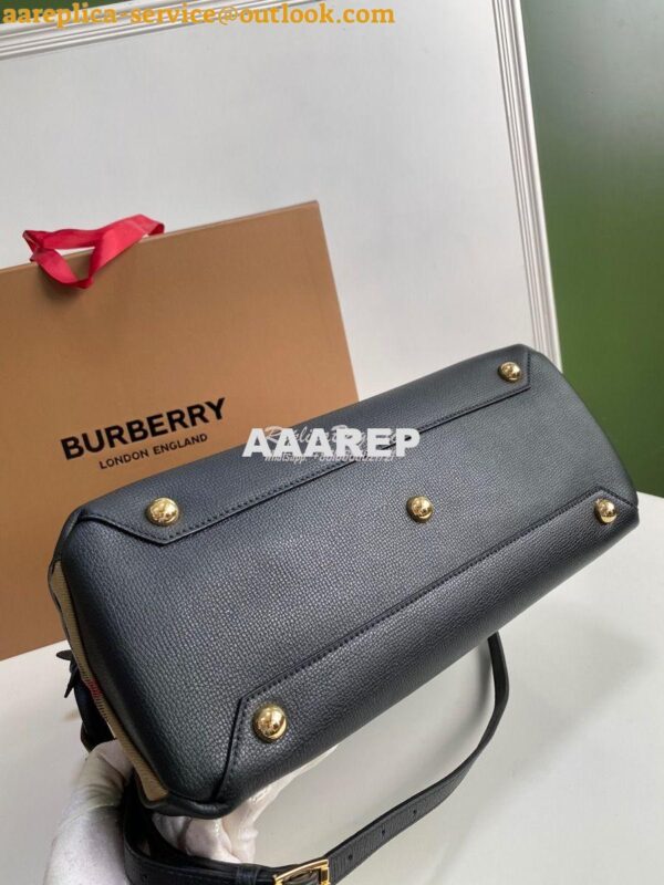 Replica Burberry The Small Banner in Leather and House Check Black 13