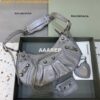 Replica Balenciaga 664676 Hourglass Mini Top Handle Crocodile Bag White