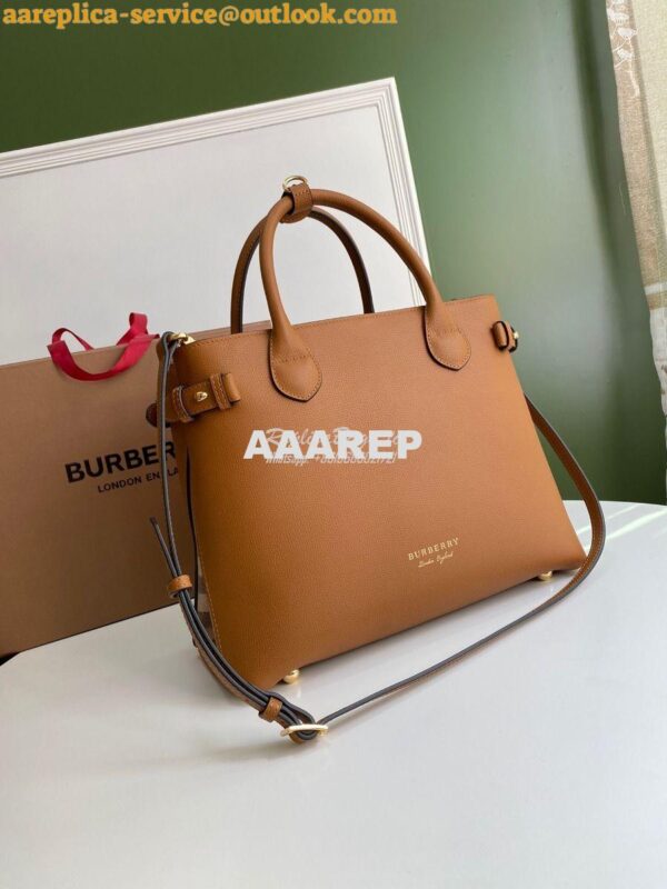 Replica Burberry The Small Banner in Leather and House Check Caramel 2