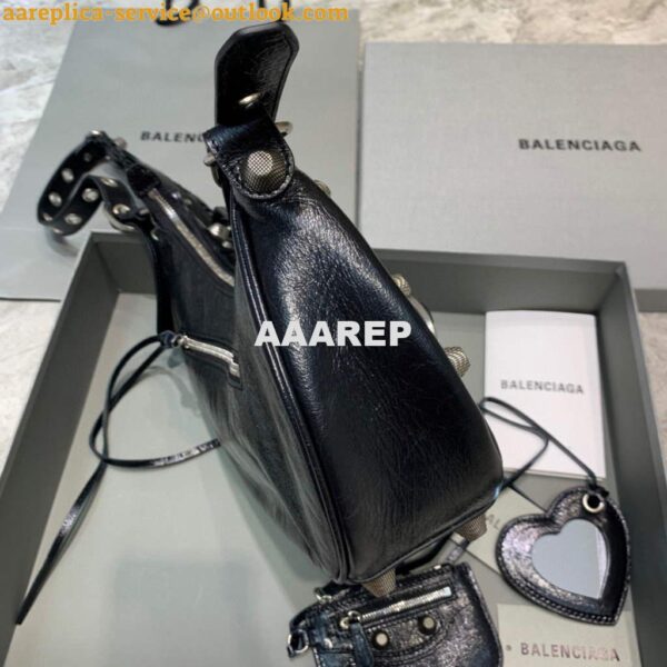 Replica Balenciaga 67130723 Women's Le Cagole Small Shoulder Bag Arena lambskin In Black 3