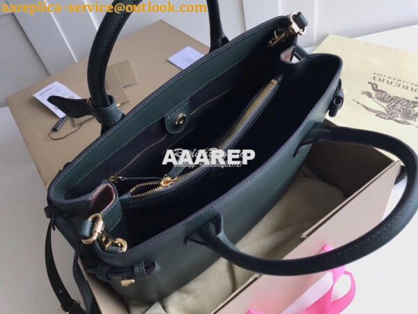 Replica Burberry The Small Banner in Leather and House Check Green 5