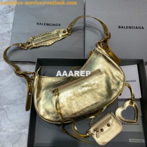 Replica Balenciaga 67130723 Women's Le Cagole Small Shoulder Bag Arena lambskin In Gold 2