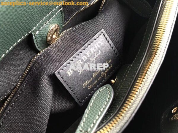 Replica Burberry The Small Banner in Leather and House Check Green 6