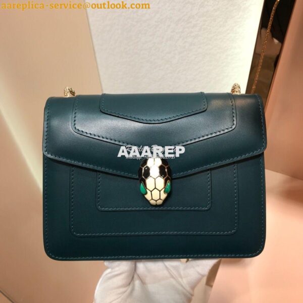 Replica Bvlgari Serpenti Forever Flap Cover Bag 34559 Forest Emerald 5