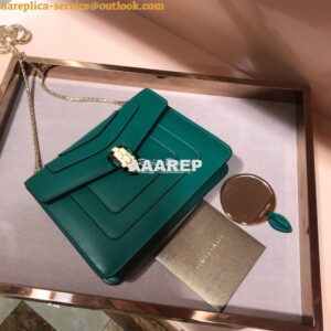 Replica Bvlgari Serpenti Forever Flap Cover Bag 34559 Green 2