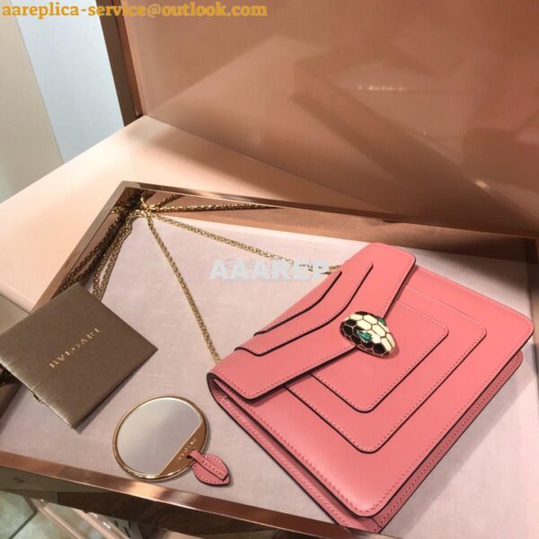 Replica Bvlgari Serpenti Forever Flap Cover Bag 34559 Pink 4