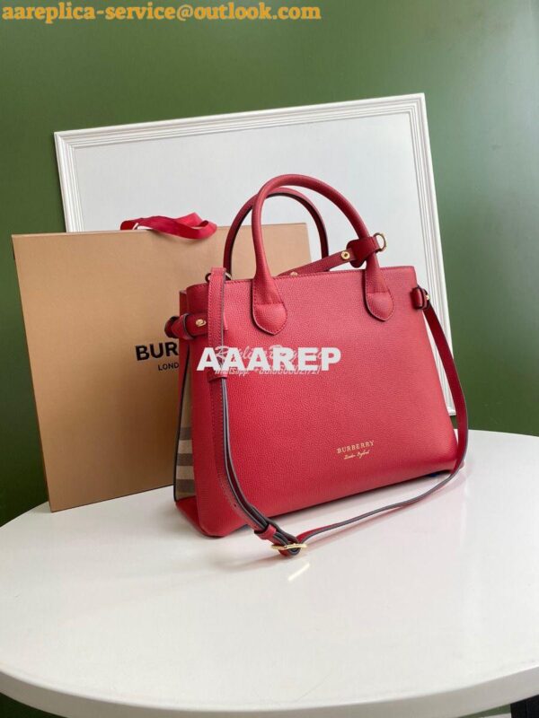 Replica Burberry The Small Banner in Leather and House Check Red 4