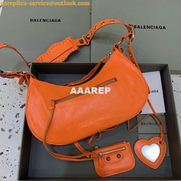 Replica Balenciaga 67130723 Women's Le Cagole Small Shoulder Bag Arena lambskin In Orange 2