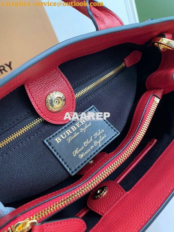 Replica Burberry The Small Banner in Leather and House Check Red 8