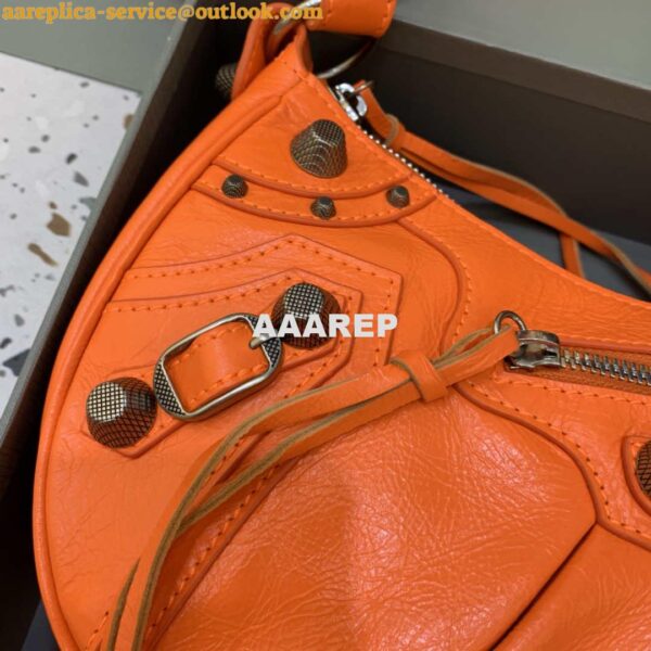 Replica Balenciaga 67130723 Women's Le Cagole Small Shoulder Bag Arena lambskin In Orange 5