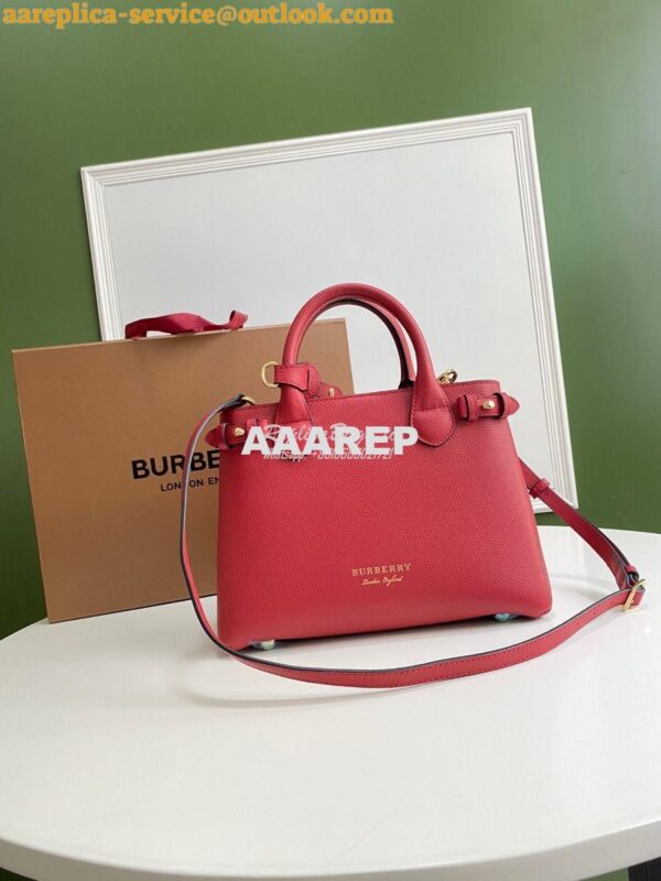 Replica Burberry The Small Banner in Leather and House Check Red 9