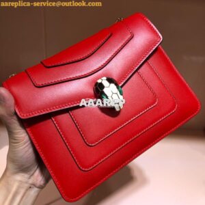 Replica Bvlgari Serpenti Forever Flap Cover Bag 34559 Red 2