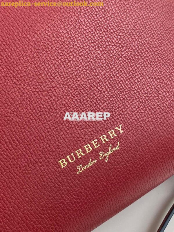 Replica Burberry The Small Banner in Leather and House Check Red 11