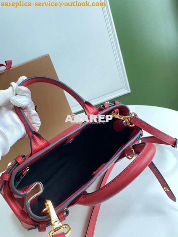 Replica Burberry The Small Banner in Leather and House Check Red 14