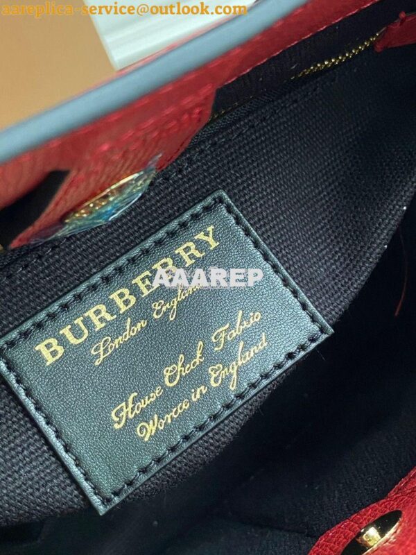 Replica Burberry The Small Banner in Leather and House Check Red 15