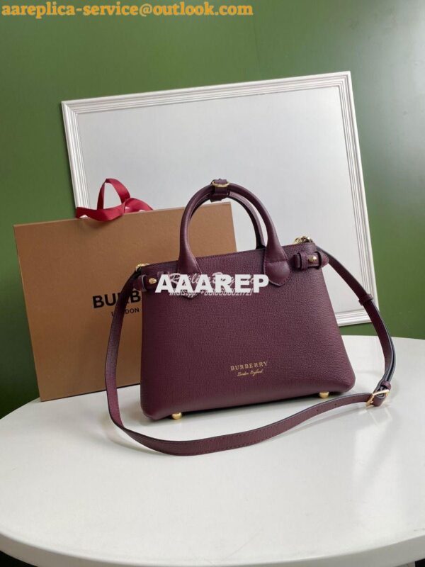 Replica Burberry The Small Banner in Leather and House Check Wine 2