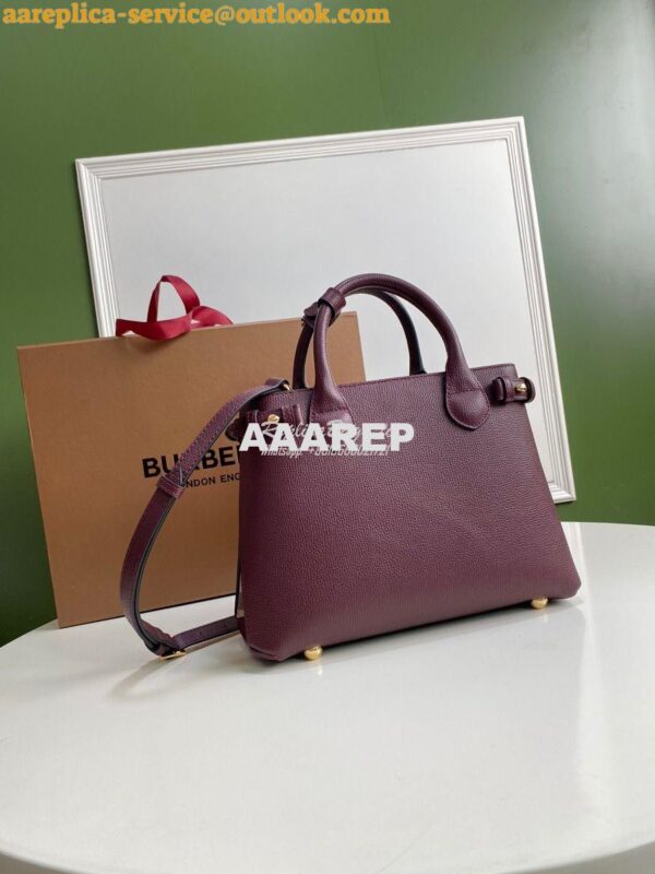 Replica Burberry The Small Banner in Leather and House Check Wine 3