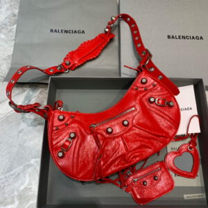 Replica Balenciaga 67130723 Women's Le Cagole Small Shoulder Bag Arena lambskin In Red