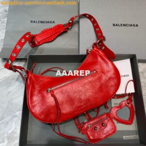 Replica Balenciaga 67130723 Women's Le Cagole Small Shoulder Bag Arena lambskin In Red 2