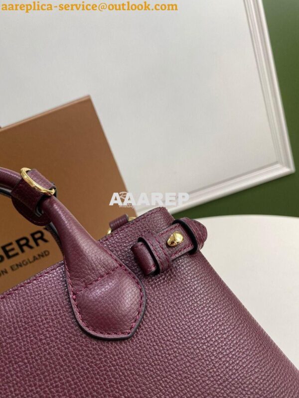 Replica Burberry The Small Banner in Leather and House Check Wine 6