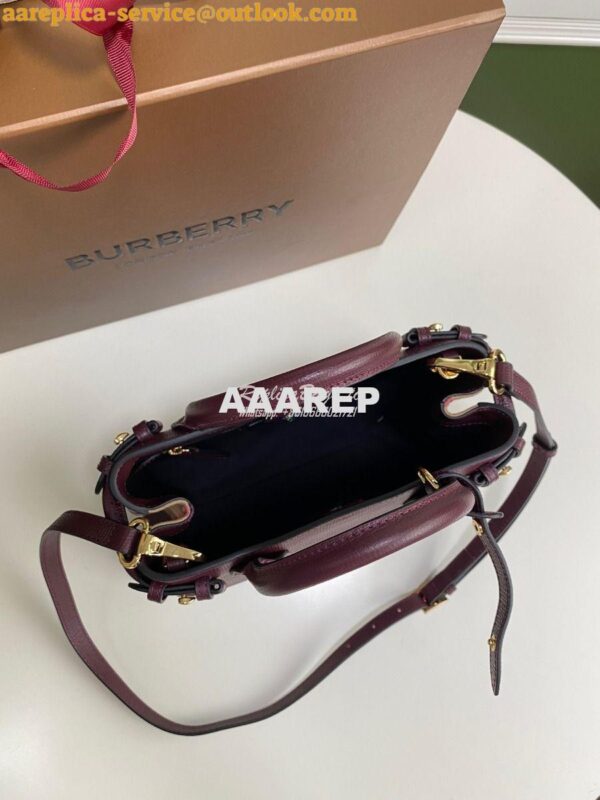 Replica Burberry The Small Banner in Leather and House Check Wine 9