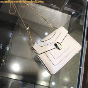 Replica Bvlgari Serpenti Forever Flap Cover Bag 34559 White