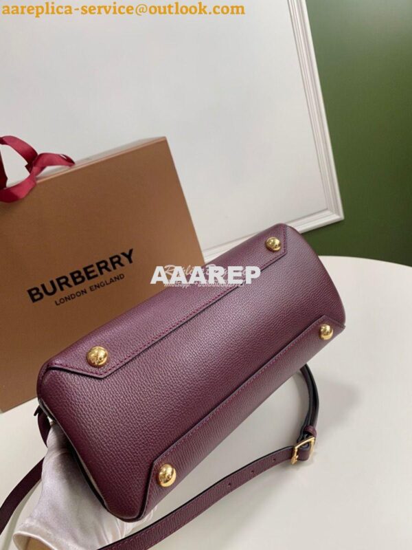 Replica Burberry The Small Banner in Leather and House Check Wine 10