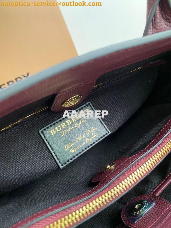 Replica Burberry The Small Banner in Leather and House Check Wine 14