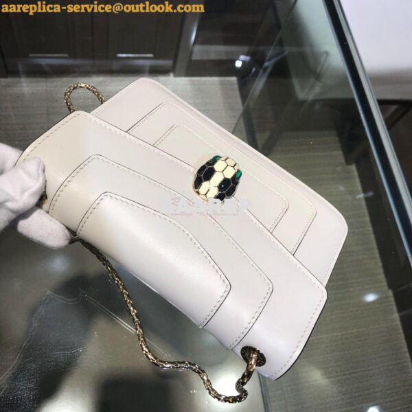 Replica Bvlgari Serpenti Forever Flap Cover Bag 34559 White 8