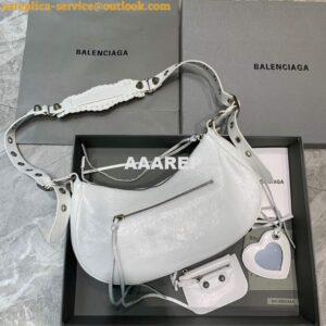 Replica Balenciaga 67130723 Women's Le Cagole Small Shoulder Bag Arena lambskin In White 2