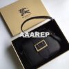 Replica Burberry The Small Buckle Bag in House Check and White Leather