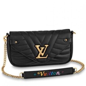 Replica Louis Vuitton Black New Wave Chain Pochette M63929 BLV623