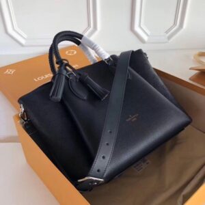 Replica Louis Vuitton Black Haumea Bag Mahina Leather M55029 BLV273 2