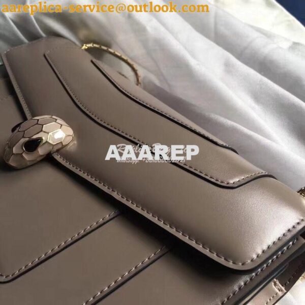 Replica Bvlgari Serpenti Forever Flap Cover Bag Grey 286515 6