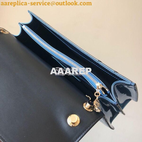 Replica Bvlgari Serpenti Forever Flap Cover Bag in Metallic Blue 39793 11