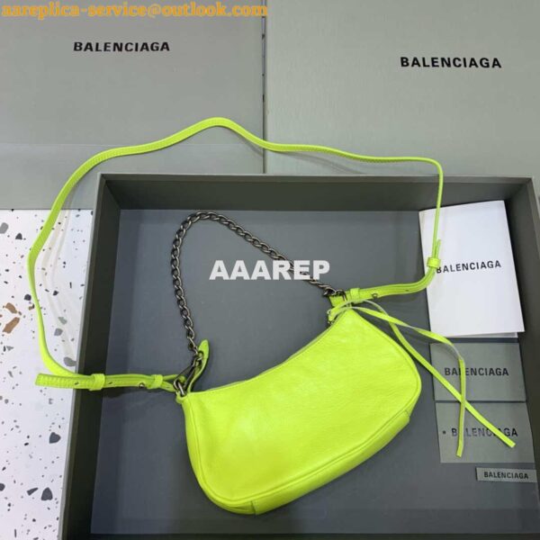 Replica Balenciaga 6940271VG9 Le Cagole Mini Multipouch in Lemon Yellow Arena lambskin 4