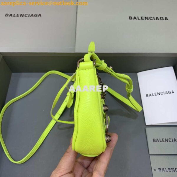 Replica Balenciaga 6940271VG9 Le Cagole Mini Multipouch in Lemon Yellow Arena lambskin 5