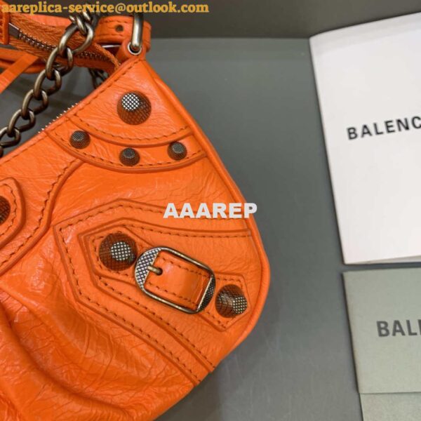 Replica Balenciaga 6940271VG9 Le Cagole Mini Multipouch in Orange Arena lambskin 5