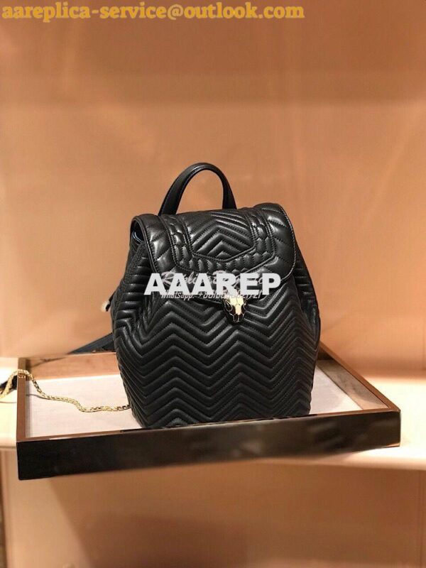 Replica Bvlgari Serpenti Forever Backpack 286538 Black